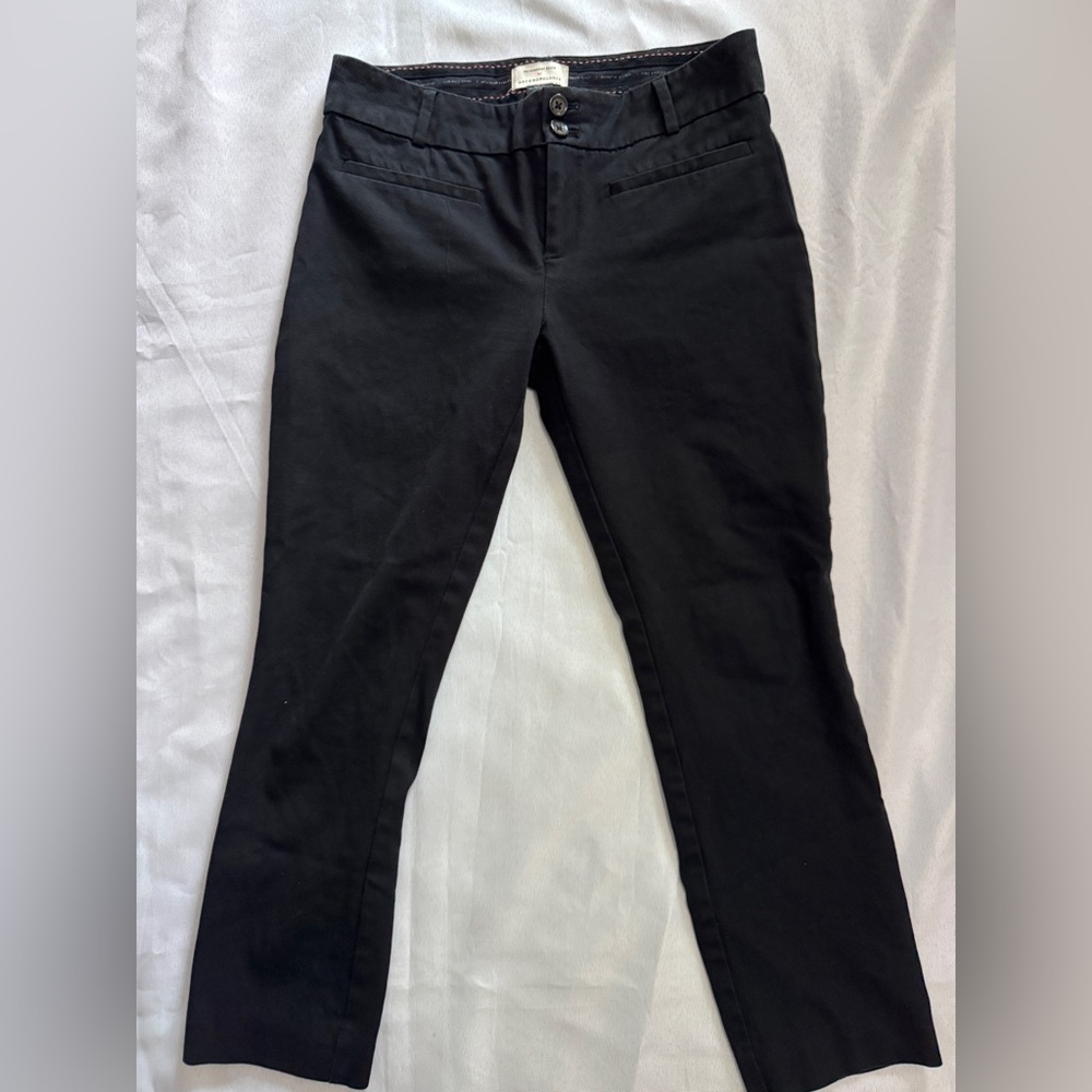 Anthropologie The Essential Slim Crop Black Pants Trousers Size 4 EUC - Picture 2 of 5